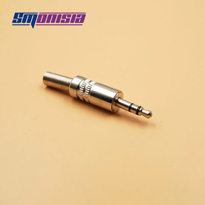 Smonisia 100pcs Stereo Headphone Connector Plug Can be Wired Plug 3 5 Double Track Plug Jack Nickel plated