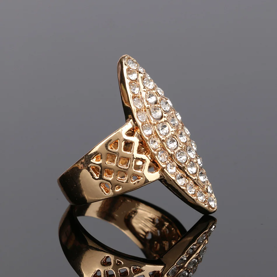 Хит, роскошные винтажные брендовые модные золотые свадебные кольца с кристаллами для женщин, ювелирные изделия с геометрическим узором