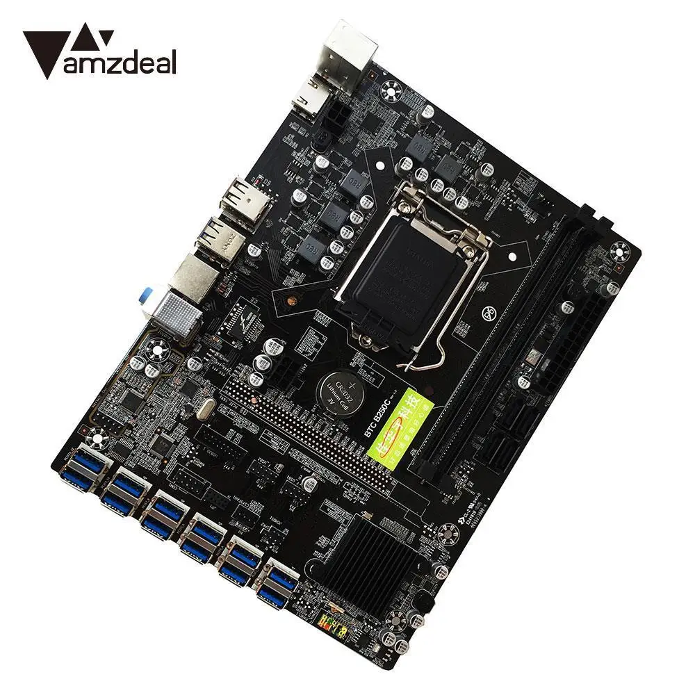 

AMZDEAL 12 PCIE Machine Module Motherboard DDR4 Rig Ethereum Computer Stystemboard Mainboard for BTC LTC Mining