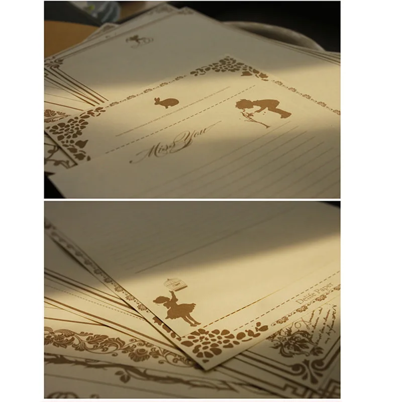 8pcs lot 3 designs 145 x 210mm retro letter paper used for copy writing paper designs