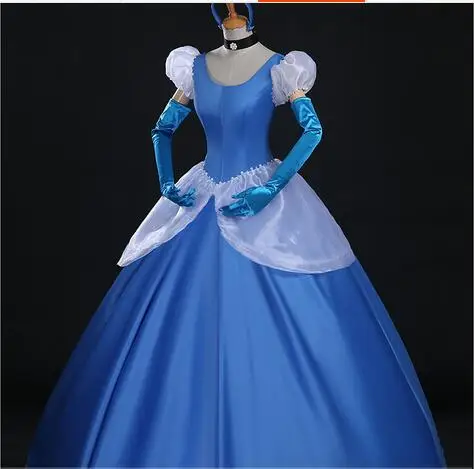 

Cinderella Princess Cosplay Costume Blue Cinderella Girl Wedding Dress Adult Custom Made Party Halloween Role-playing Carnival