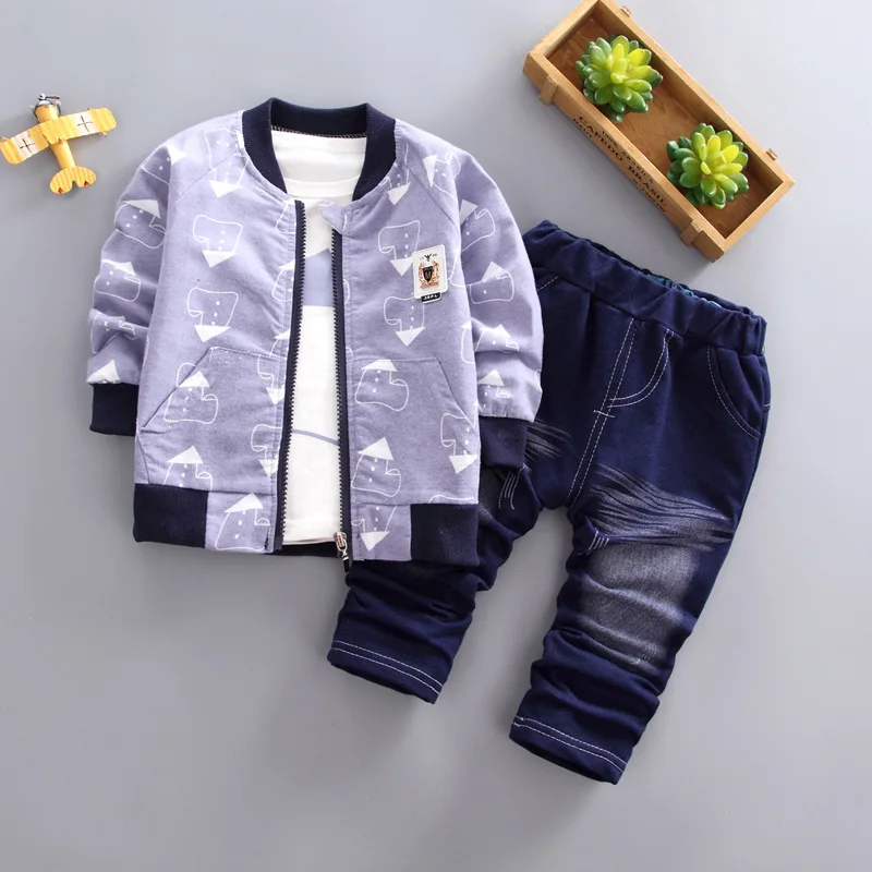 Retail!2018 new style baby boy spring autumn High-quality cotton jacket coat +t-shirt+pants 3 pcs casual sport suit 1-4 Yrs | Детская
