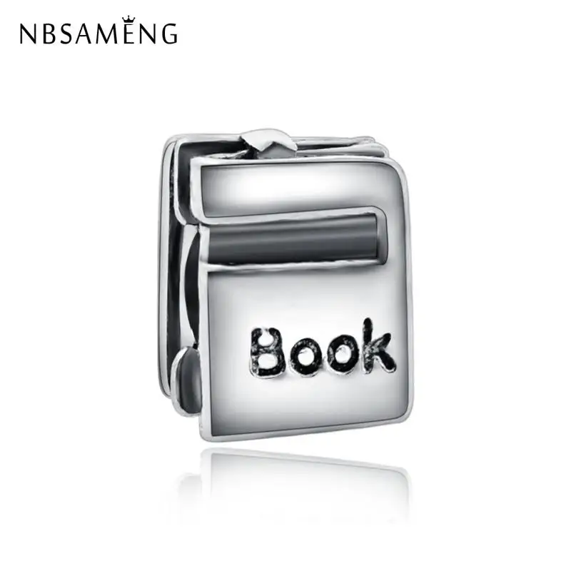 

Free Shipping Silver Plated Beads Charm European I Love Reading Book Charms Fit Original Pandora Bracelets Women DIY Jewelry