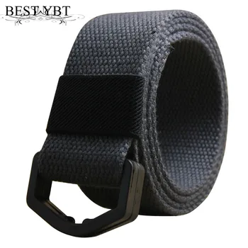 

Best YBT Unisex Belt Canvas Plastic Double ring buckle Women Belt Cowboy Outdoor Sports Fashion Casual High Quality Men Belt