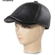 Мужской подлинный кожаный берет кепки s спортивные шапки зимняя и Осенняя шапка уличная Теплая мужская шапка