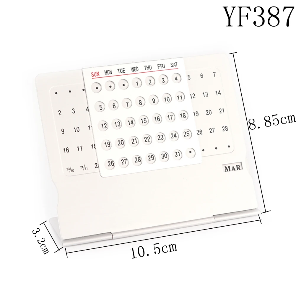 Креативный Мини Ультратонкий металлический Настольный календарь Супер Вечный Уникальный 100 лет календари на английском языке - Цвет: YF387
