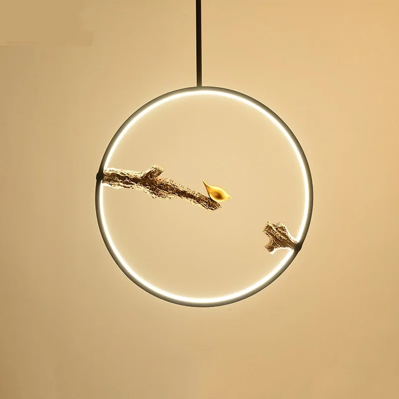 

pendant light Chinese style single head LED restaurant dining room teahouse bar bedside lamp Bird study pendant lamps ZA1115036