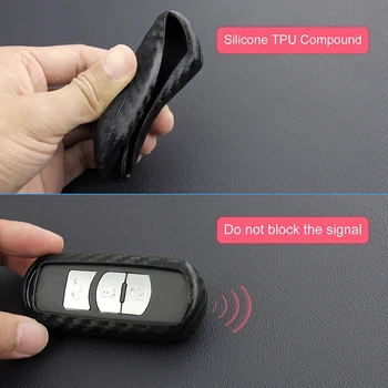 

1x Carbon Fiber Look Car Key Case Shell Housing Fit For Mazda 3 6 CX-3 CX-5 Part