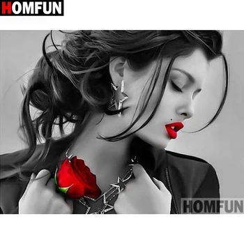 

HOMFUN Full Square/Round Drill 5D DIY Diamond Painting "Beauty flower" Embroidery Cross Stitch 5D Home Decor Gift A14886