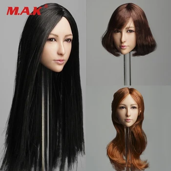 

DR-008 1:6 Asian Beauty Female Head Sculpt Carving Movable Eyes Hair Model Accessory for 12" Figure Body Model Accessories