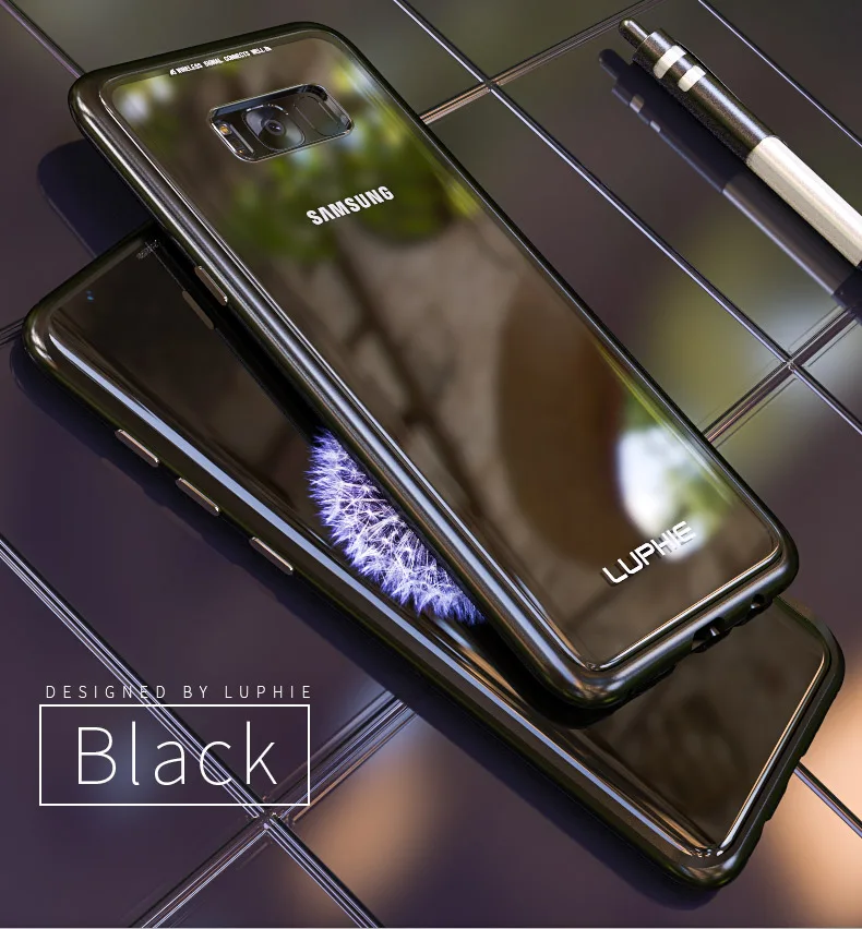 Магнитный чехол для samsung Galaxy S8 S9 Plus Note 8 S7 край закаленное Стекло крышка магнит чехол для samsung S8 S9 плюс