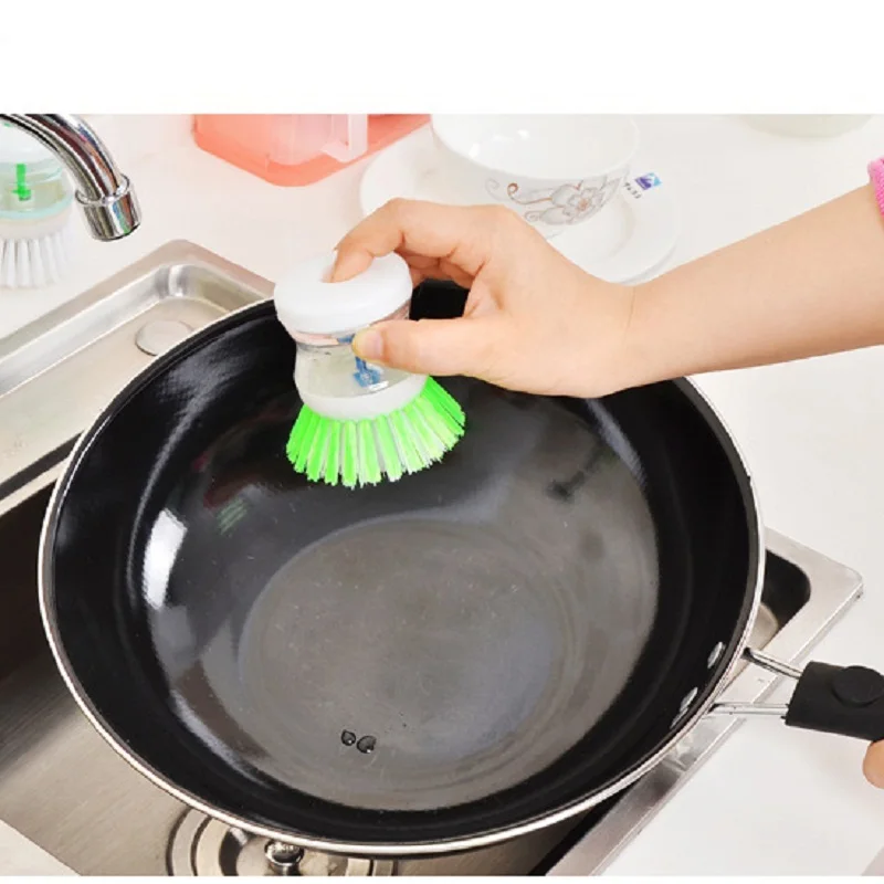 Кухонная посуда для мытья посуды кастрюля щетка для мытья посуды с дозатором для жидкого мыла