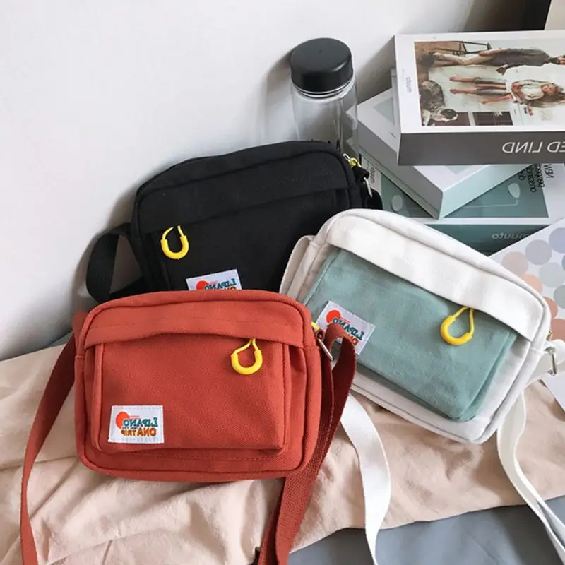 Kaufen Südkorea ins Academy Mädchen Kontrast Messenger Tasche Weiblichen Studenten Kunst Kleine Frische Weiche Schwester Leinwand Tasche