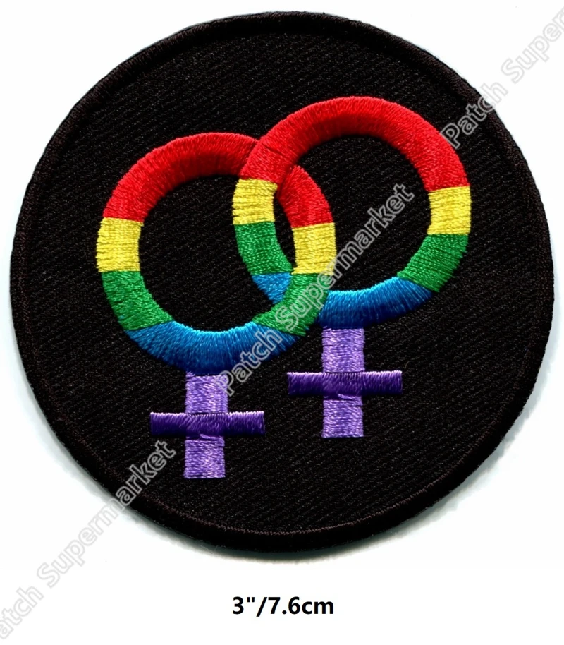 3 Lesbian Rainbow Symbol Patch Lovely Gay Pride Lgbt Rainbow Flag
