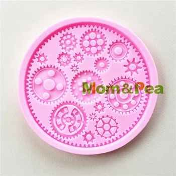

Mom&Pea 1122 Free Shipping Mechanical Parts Silicone mold Cake Decoration Fondant Cake 3D Mold Food Grade