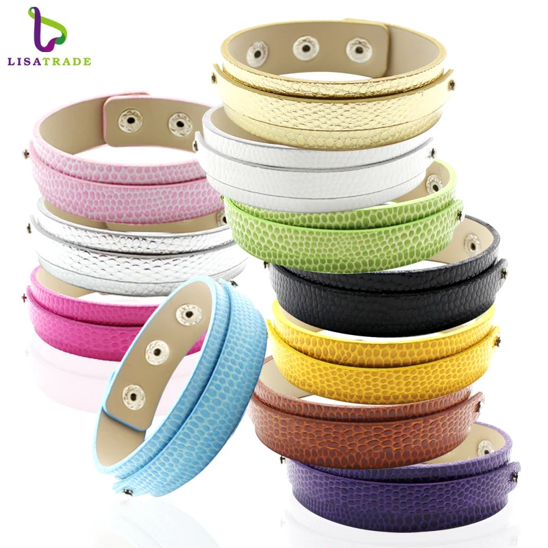 

18+8MM PU Leather Wristband Bracelets " Can Choose the Color" (10 pieces/lot) DIY Accessory bracelets for slide charm/LSBR014*10