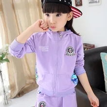 НОВЫЕ комплекты осенне-зимней детской одежды милая Спортивная одежда для девочек, пальто и брюки для девочек ростом от 100 до 150 см, комплекты для девочек