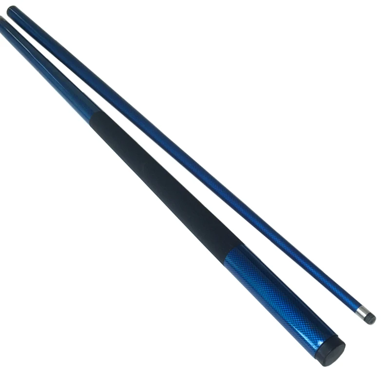 

Blue color carbon Billiards Pool cues in 9.5mm and 1/2 stainless steel joint snooker cue sticks with nylon wrap Hotsales