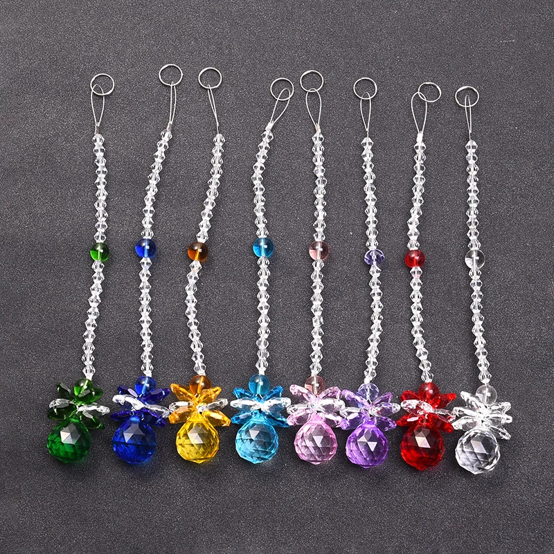 

1PCS Chakra Handmade Rainbow Suncatcher Crystal Ball Prisms Hanging Pendant Home Wedding Decor Car Charm Pendant