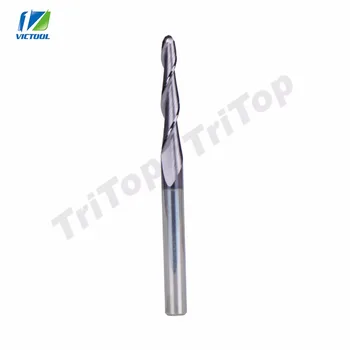 

1pc R2.0*D8*47*100L*2F tungsten carbide router bits Ball Nose cone type Tapered End Mill 8mm shank cnc milling cutter tools