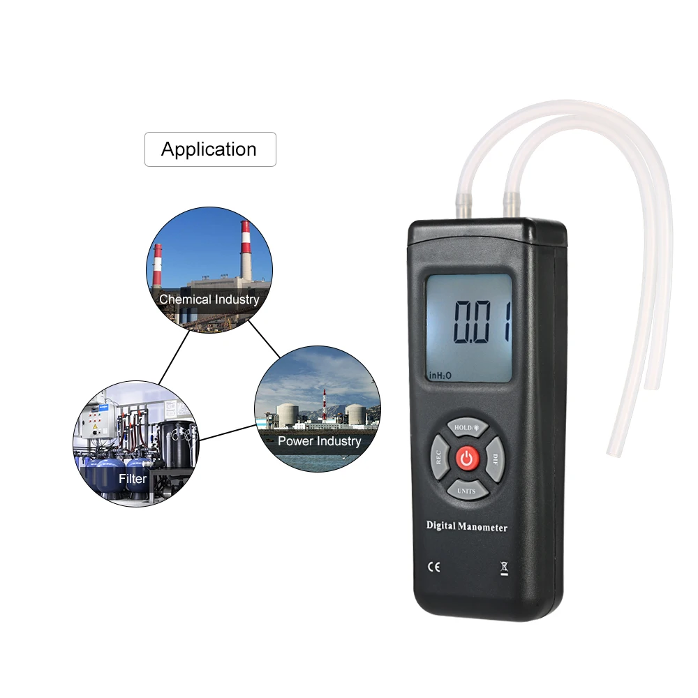 Digital Manometer Dual port Manometer Pressure Gauge Differential Air