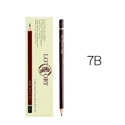 12 шт./компл. карандаш для эскизов искусство рисования альбом для Темный карандаш ТМ 2B 2 h B 3B 4B 5B 6B 7B 8B 10B 12B 14B EE HB художественные для поставки - Цвет: 7B