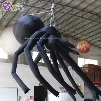 

EXQUISITE CRAFT 3m inflatable giant spider with white stripe air filled Halloween day big spider decoration personalized advert