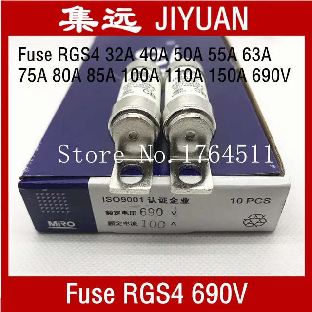 MRO Fuse RGS4 RGS4A 10A 16A 20A 25A 30A 32A 40A 50A 55A 63A 75A 80A 85A  100A 110A 150A 160A 175A 180A 200A 690V bolted fuse -20p