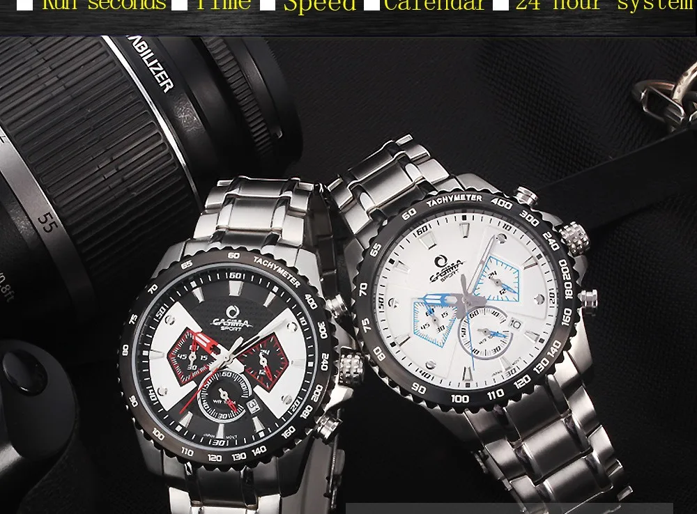 Мужские кварцевые часы спортивные роскошные модные светящиеся calculagraph секундомер водонепроницаемые 100 м наручные часы CASIMA#8103