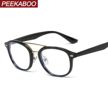 Peekaboo прозрачные линзы очки Панк унисекс Женские очки для мужчин винтажные черные Золотое металлическое обрамление украшения Аксессуары