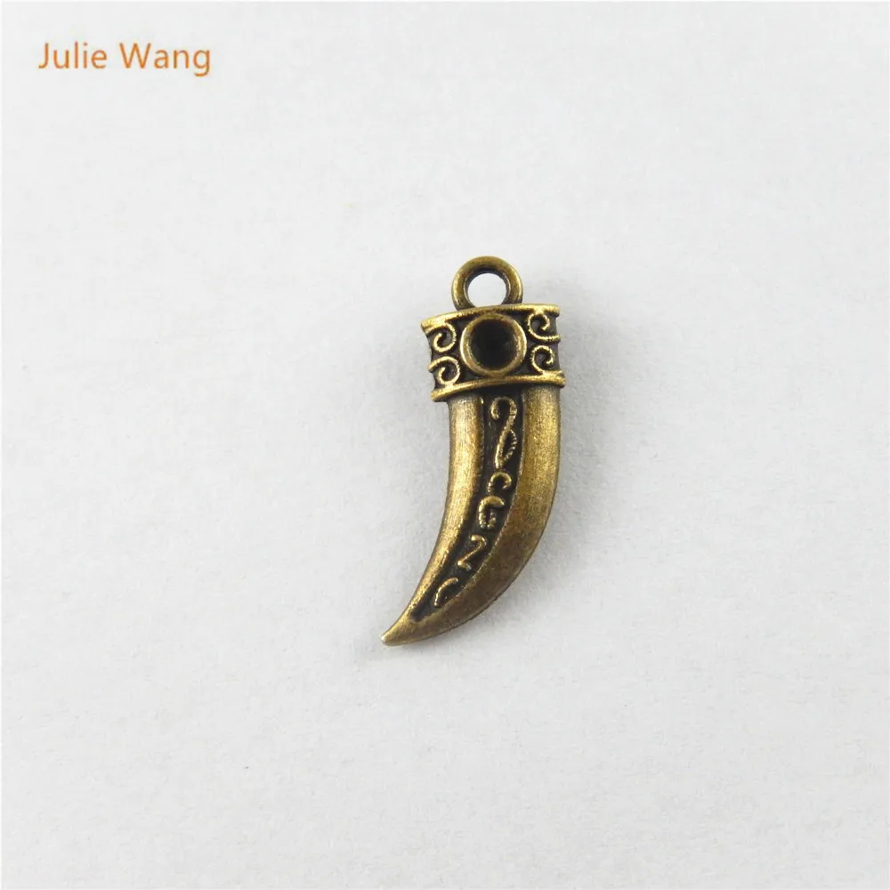 

Julie Wang 20PCS Animal Teeth Charms Antique Bronze Alloy Pendants Suspension Necklace Jewelry Making Finding Accessory