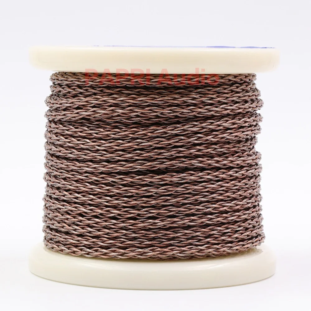 

PAPRI 3.28ft/1M PVC 6N OCC Silver Plated Upgrade Headphone Cable HIFI DIY Audio AUX Line Cable 8Cores 19Strands x0.1mm