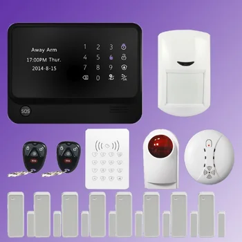 

433mhz wifi alarm GSM GPRS Home Security Alarm System APP control outdoor wireless siren smoke detector PIR detector