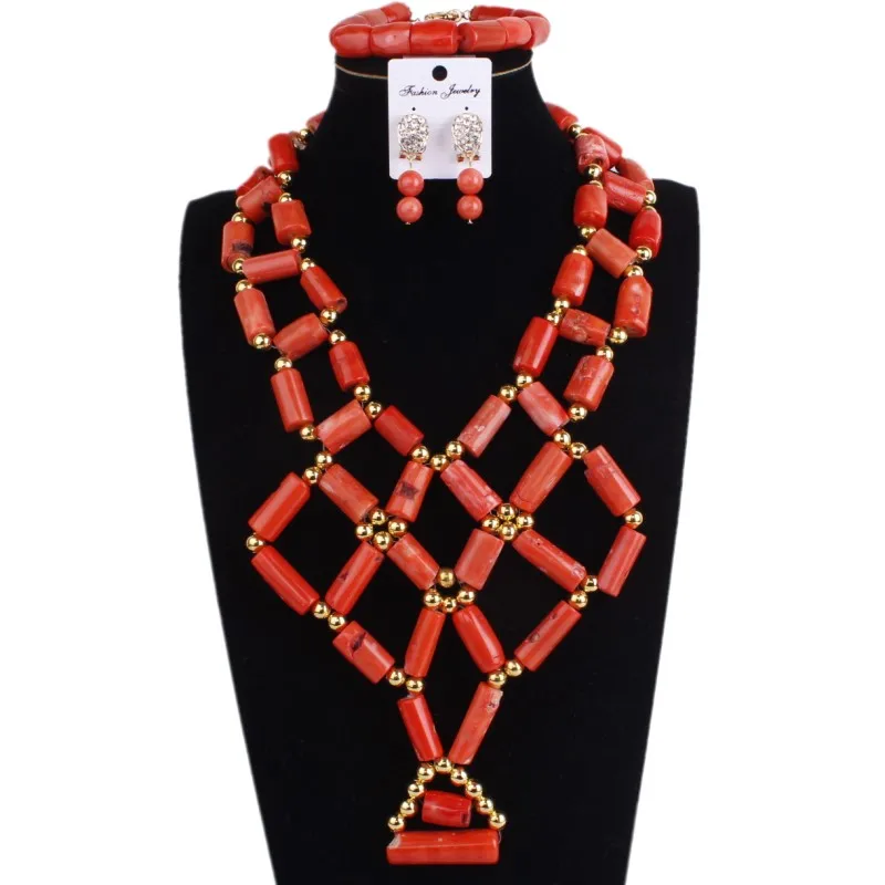 

4UJewelry Edo Coral Jewelry Sets Orange Red White Women jewellery Set 2018 Fine Jewelry Sets Party Bangle Earrings Necklace Set