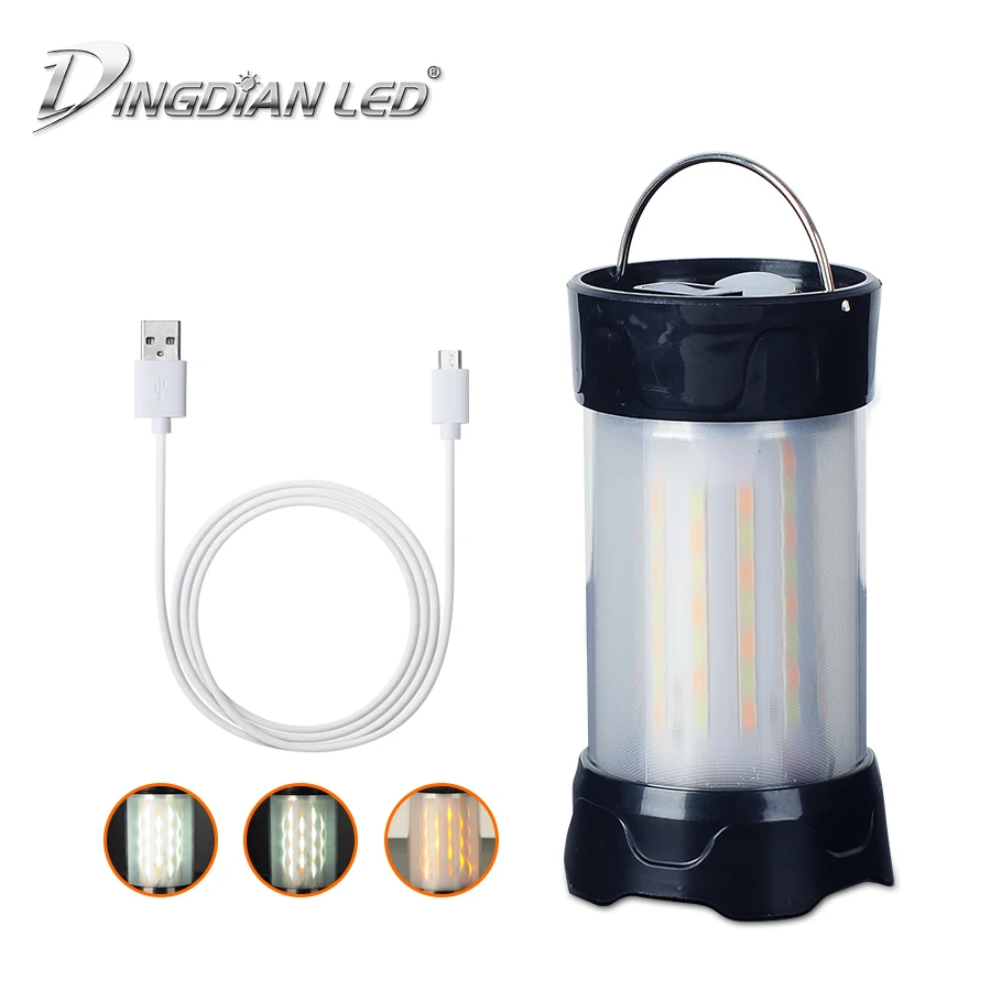 

Camping Lantern Mini USB Rechargeable Camping Light 3W DC 5V Hanging Hook Tent Light AAA*3/18650*1 for camping CarpBivvy Fishing