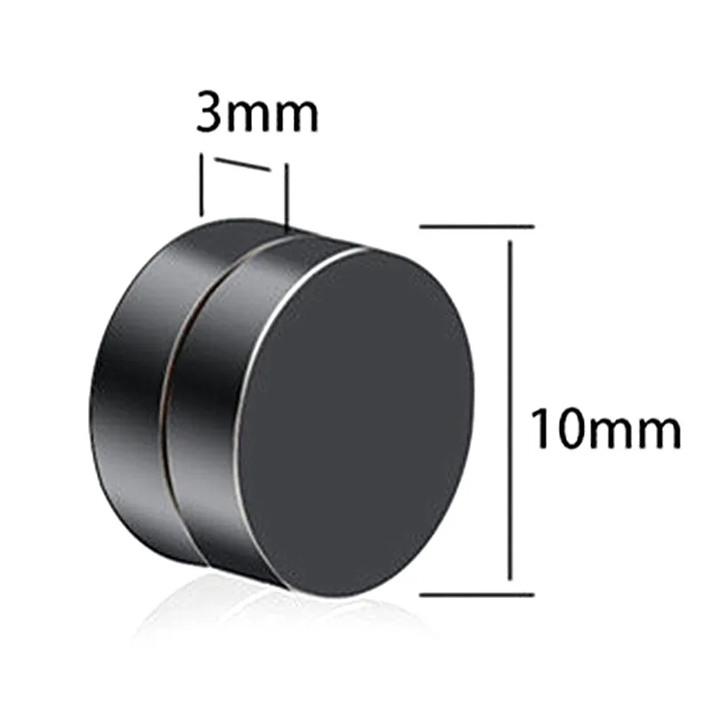 Корейская версия модных двухсторонних круглых магнитных камней для мужчин и женщин, титановые магнитные серьги из нержавеющей стали