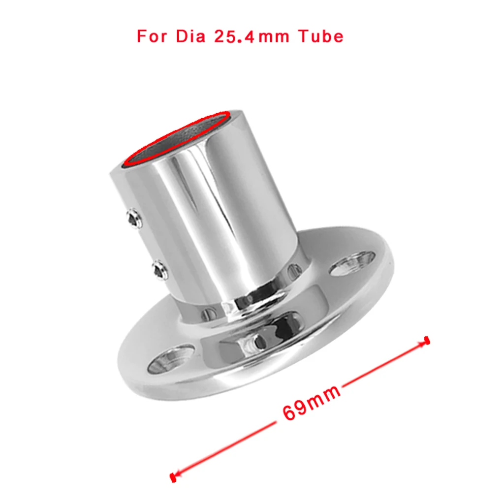 1 Set 25mm /1″ 90 Degree Round Stanchion Base 316 Stainless Steel Boat Hand Rail Fitting For Sailboat & Powerboat Railing Etc 