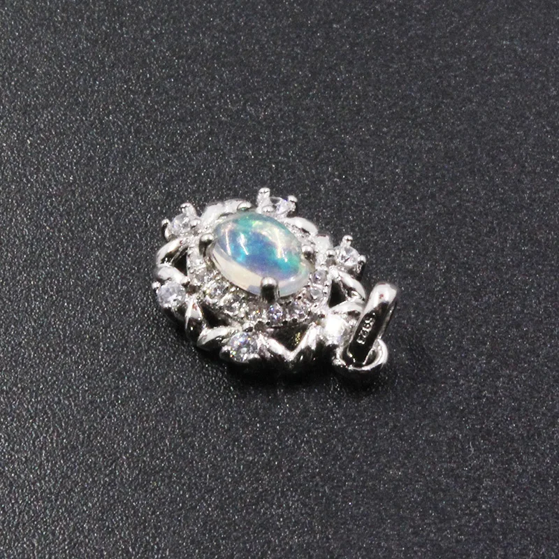 Vintage opal серебряное ожерелье подвеска 4 мм* 6 мм овальным вырезом кулон опала для вечерние однотонные 925 серебряное ожерелье с опалами подарок для девочки