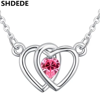 

SHDEDE Crystal from Swarovski Heart Necklaces Pendants Women Fashion Jewelry Female Ladies Accessories -28027