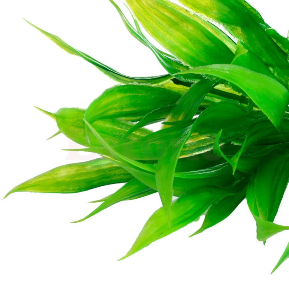 Пластик 15 см искусственная зеленая трава водное растение трава для аквариума