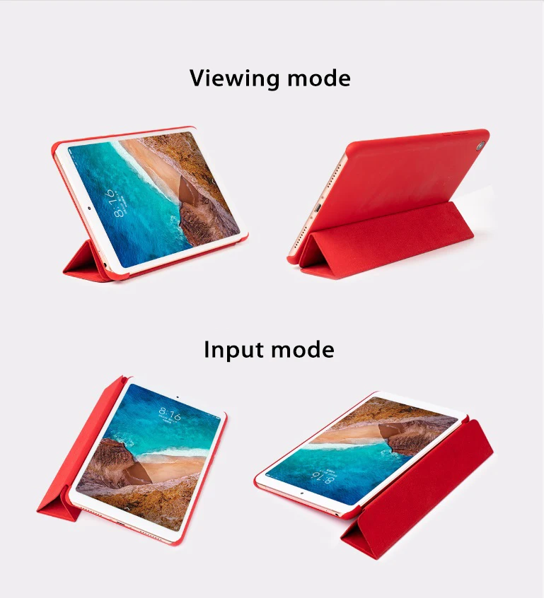 Original for Xiaomi Mi Pad 4 /4 Puls Smart Case Tablet Pc Matte Leather Flip Cover Protective Film Protective Case LTE 32/64GB