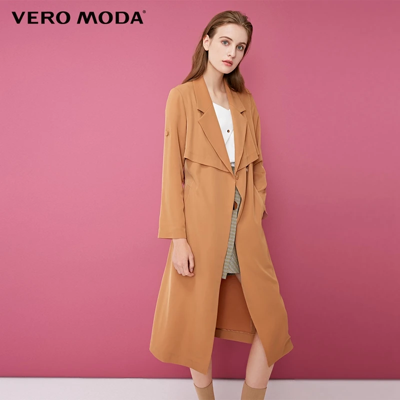 Kopen Vero Moda Back Cover Revers Lace Up Lange Pure Trenchcoat | 318321541