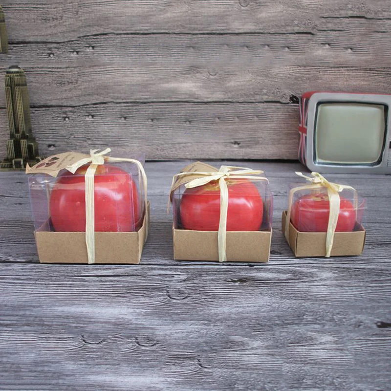 

Creative Gift Christmas Simulation Fruit Candles Artificial Apple Shape Candles Christmas Eve Wedding Party Decoration Supplies