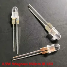 2 шт./лот 0,5 нм Вт Высокая мощность ИК светодиодный инфракрасный светодиод 9 градусов через отверстие 5 мм медная ножка