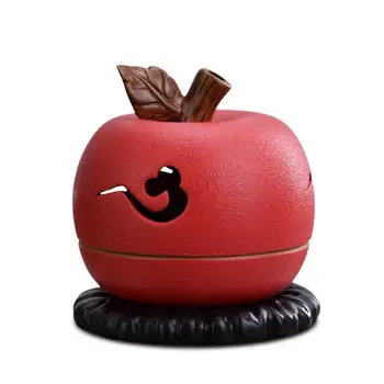 

Ceramic Red Apple Censer Incense Burner Aromatherapy Furnace Aromatic Home Office Teahouse Decor Incense Coil Incense Seat