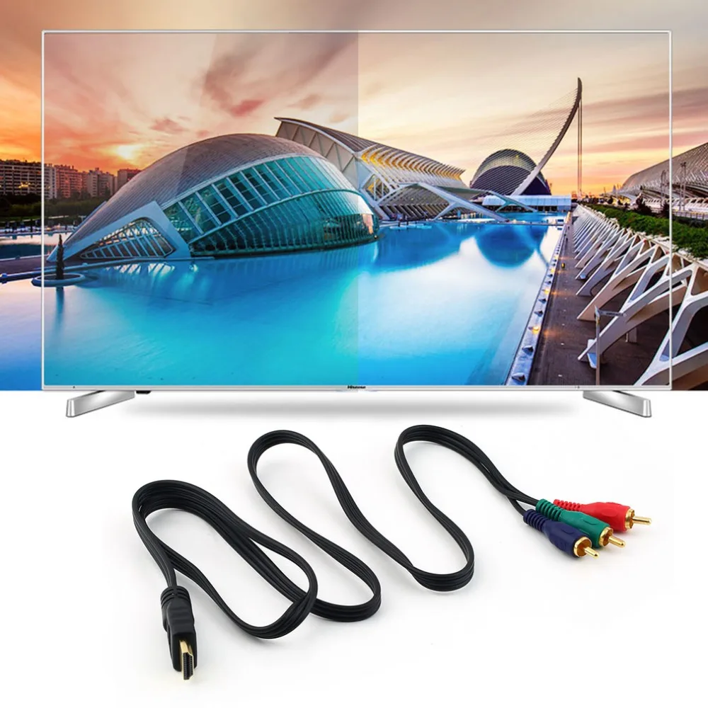 

New HDMI To 3RCA 3-RCA 3 RCA Video Component Connection Cable Convert Hub Cord Line Wholesale For Hdmito3 Gold Connector