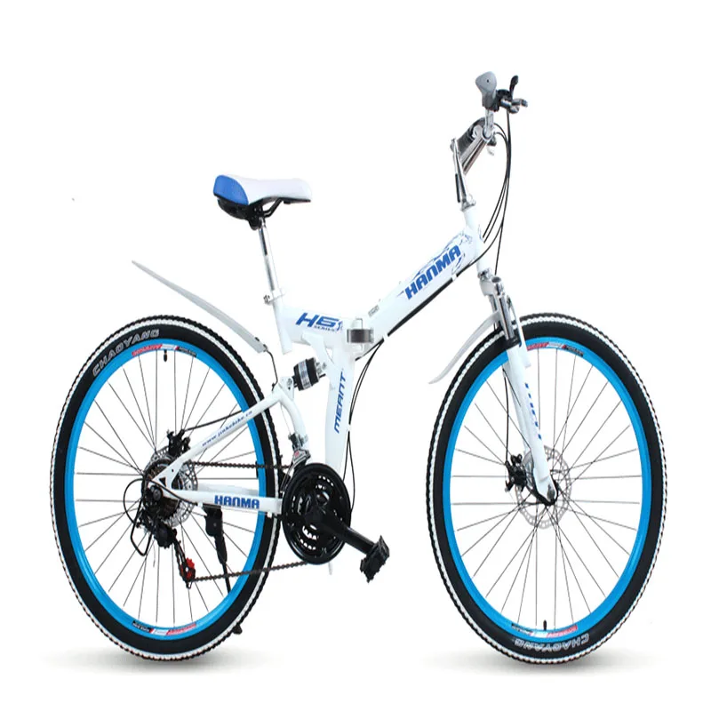 Складной горный велосипед 21 скоростей 26/24 дюймов передние и задние механические дисковые тормоза двойные для взрослых студентов