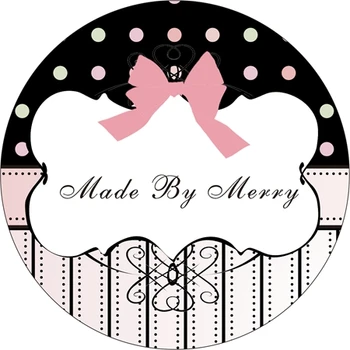 

Stickers Tags Paper Custom Sticker for Dessert / Store Round 3.8cm Cupcake Label Wedding Seals Party Event Food Striped Bride