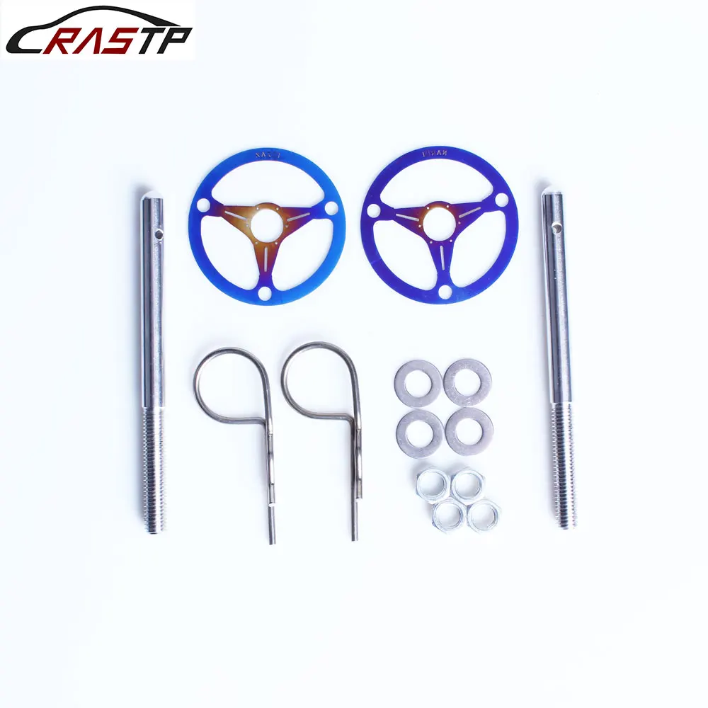 

RASTP-Universal Aluminum Racing Sport Hood Pin Locking Kit Steering Wheel Style RS-ENL003