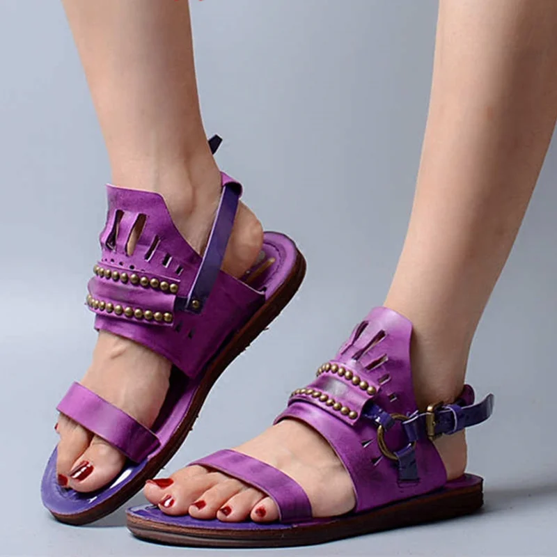 

2017 New Fashion Open Toe Buckle Design Women Gladiator Vocation Beach Flats Retro Roman Style Women Sandals Girl Adult Shoes